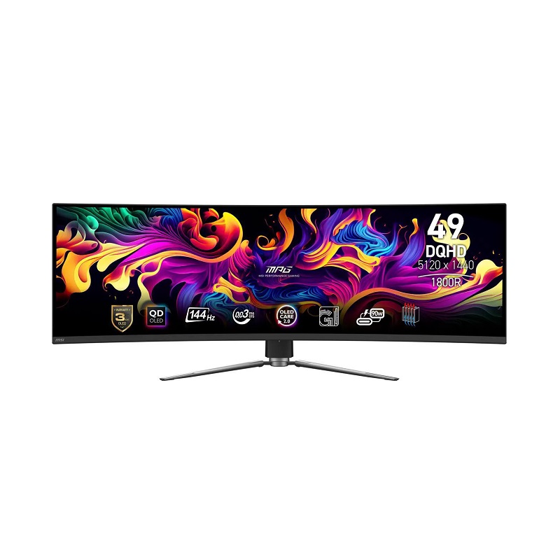 Monitor Gaming Curvo MSI MPG 491CQP, 49" DQHD OLED, 0.03ms, 144Hz, HDMI, DisplayPort, USB Tipo C con PD 90W, AMD FreeSync Premium Pro