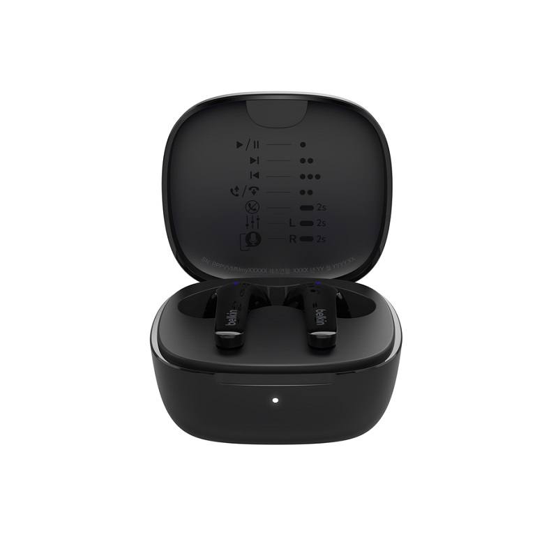 Audifonos Belkin SoundForm Motion, Con estuche de carga, conexión inalámbrica Bluetooth.