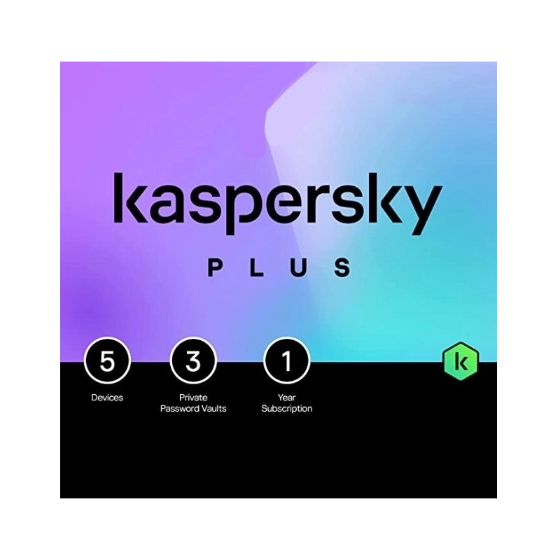 Programa Antivirus KASPERSKY PLUS para 5 PC, Suscripción de 1 Año