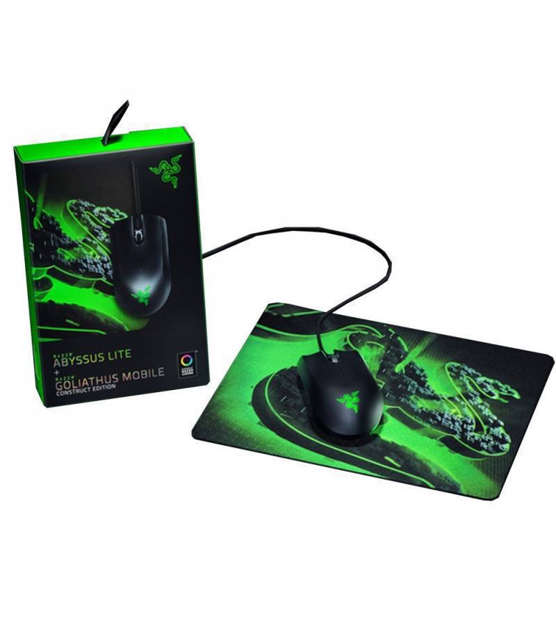 Combo Mouse y Mouse Pad,  Razer Abyssus, Alámbrico, USB, Negro; MousePad Goliat