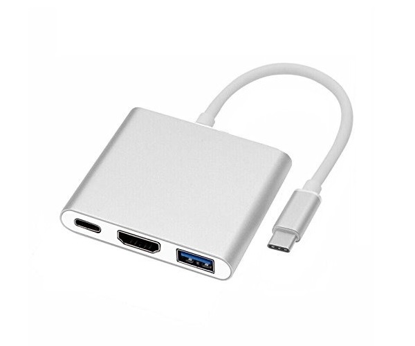 Adaptador Multiple USB 3.1 Tipo C (macho) A USB3.0, HDMI, USB TIPO C (hembra), Soportado En Windows & MacOS High Sierra