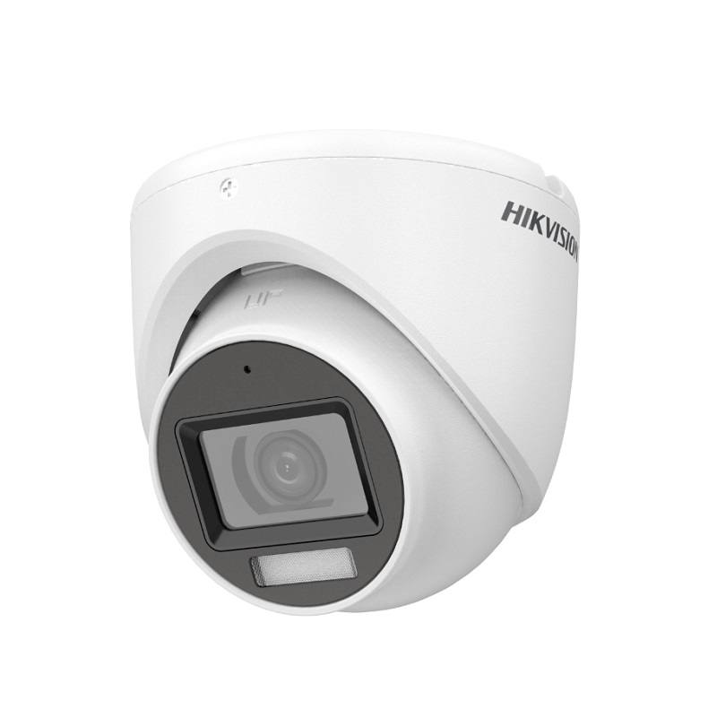 Cámara Domo Hikvision TVI/AHD/CVI/CVBS, 2.8mm, 5MP 3K Dual Light, IR 20m, WDR, M12, Micrófono, Metal