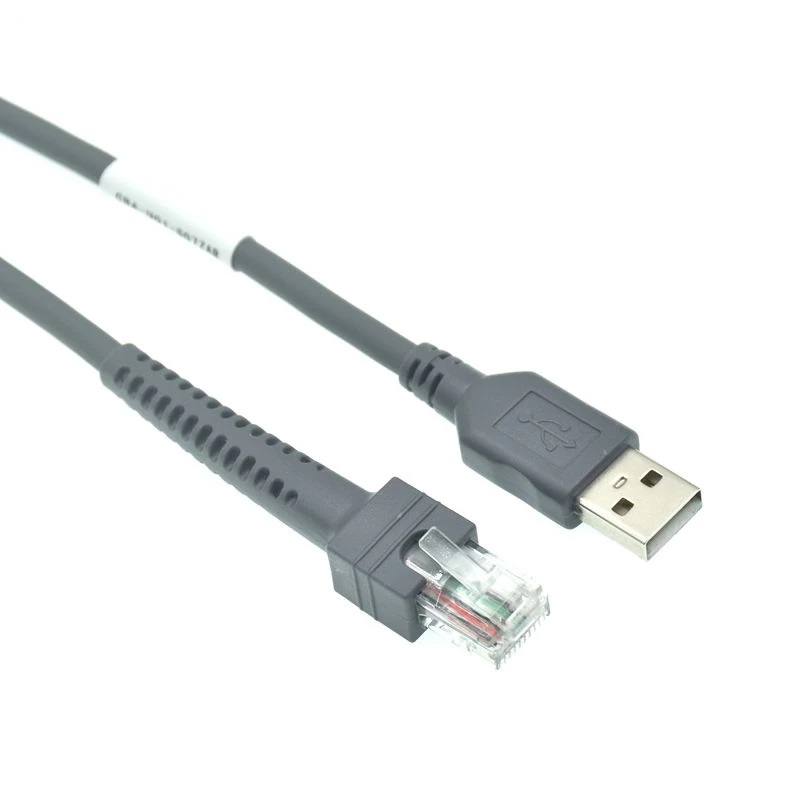 Cable USB 2.0 A LAN /RJ45 ZEBRA, 2M, Para Escáner Serie LS2208, Gris