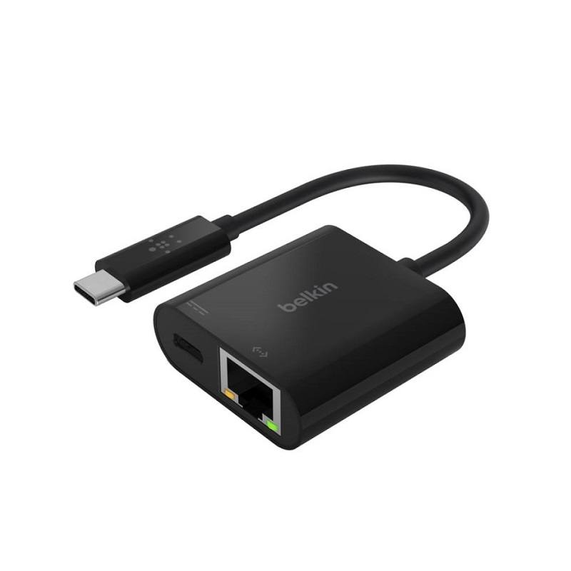 Adaptador Multiple 2 en 1 USB Tipo C a Ethernet + Adaptador de carga, soportado por Mac y Windows