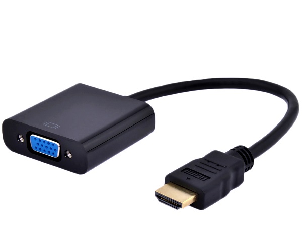 Adaptador de HDMI macho a VGA hembra, 1 solo sentido Negro