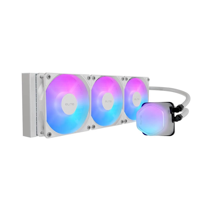 Sistema de enfriamiento Liquido Cooler Master Elite Liquid 360 ARGB, Radiador 360mm 3x Fan, 3200 RPM, Blanco