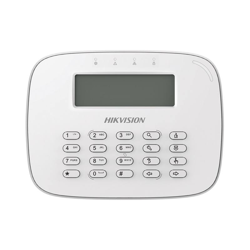 Teclado Cableado HIKVISION DS-PK-LRT con pantalla LCD, para armado y desarmado de sistema de alarmas