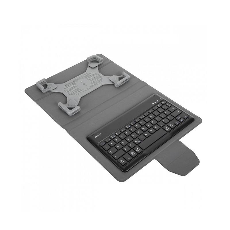Funda Targus Pro-Tek para Tabletas de 9 a 11", Giro de hasta 360°, incluye teclado Bluetooth 5.0, color Negro