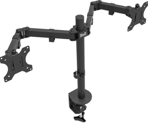 Soporte de escritorio KLIP XTREME para 2 Monitores, 12-32, Rotación 360°, 17.6LBS, con abrazadera.