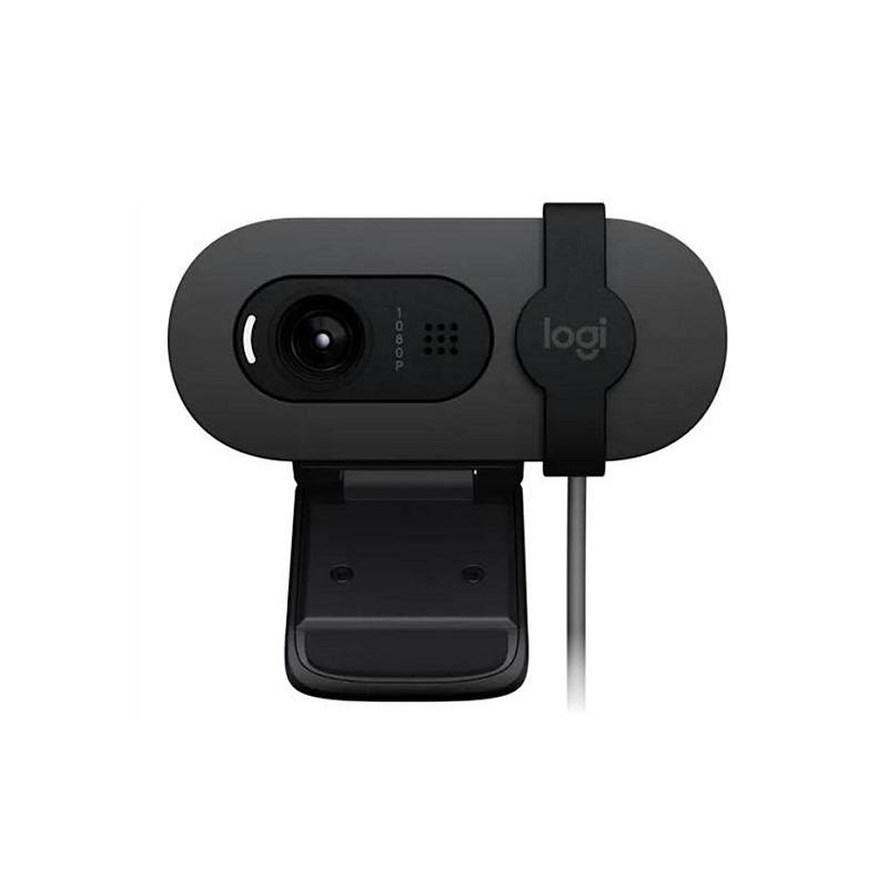 Webcam Logitech BRIO 100, Full HD 2MP, micrófono incorporado, conexión USB 2.0 Plug and Play, Negro