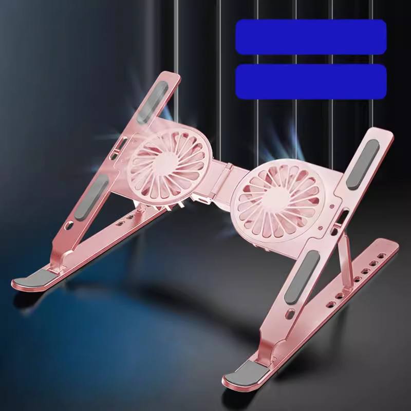 Base Enfriadora AIXPI C9 Plegable para laptop de hasta 17", 2 abanicos, iluminación Led, color Rosado