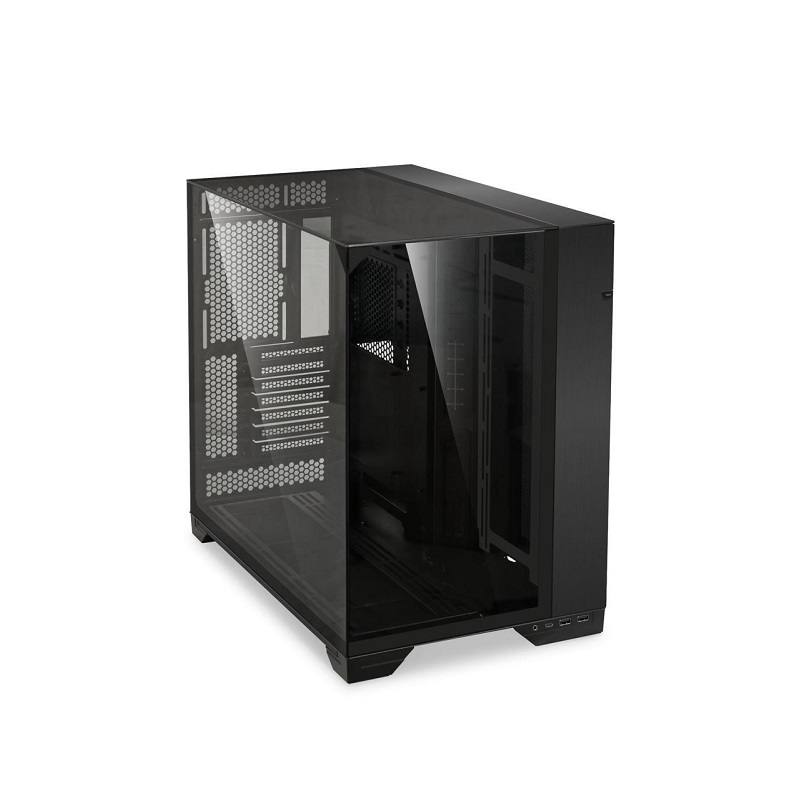 Gabinete Gaming LIAN LI O11 Vision Black, ATX Mid Tower, panel lateral, frontal y superior de vidrio templado, Negro