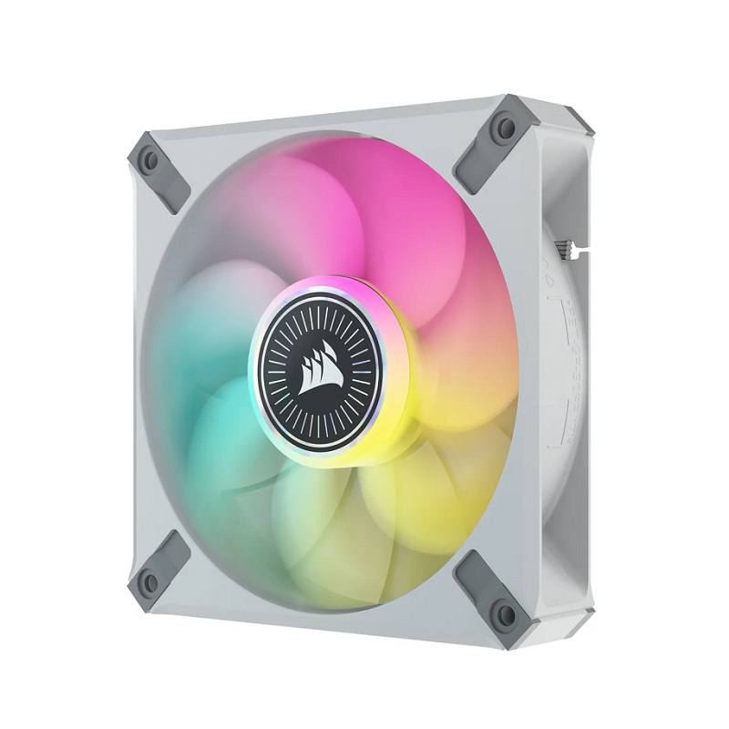 Abanico CORSAIR iCUE ML120 RGB ELITE Premium, 120mm, 4 Pin, 2000 RPM, levitación magnética, Blanco