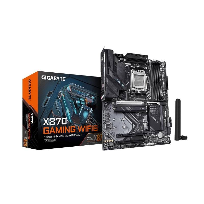 Tarjeta Madre GIGABYTE X870 GAMING WIFI6, AMD Socket AM5, DDR5 8000(OC), HDMI, M.2, SATA 6Gb/s, USB 3.2, USB tipo C (DisplayPort), Lan 2.5G ATX