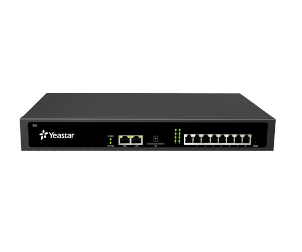 Central de telefono IP PBX Yeastar S50, hasta 50 Usuarios y 25 Llamadas, 8 puertos FXS / FXO / BRI, 4 canales GSM / 3G /