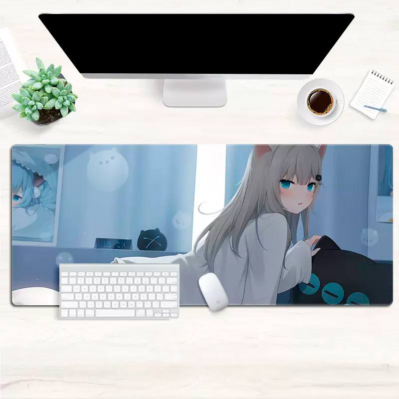 Mouse Pad Gaming H2 Anime, Estética y Paisaje, 900x400x3mm 2XL, base antideslizante, orillas cosidas