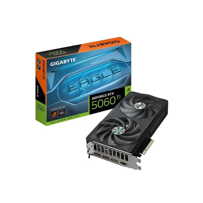 Tarjeta de video GIGABYTE GeForce RTX5060Ti EAGLE OC, 8GB GDDR7, PCIe 5.0, 2xFan, HDMI, DisplayPort, 128 Bits