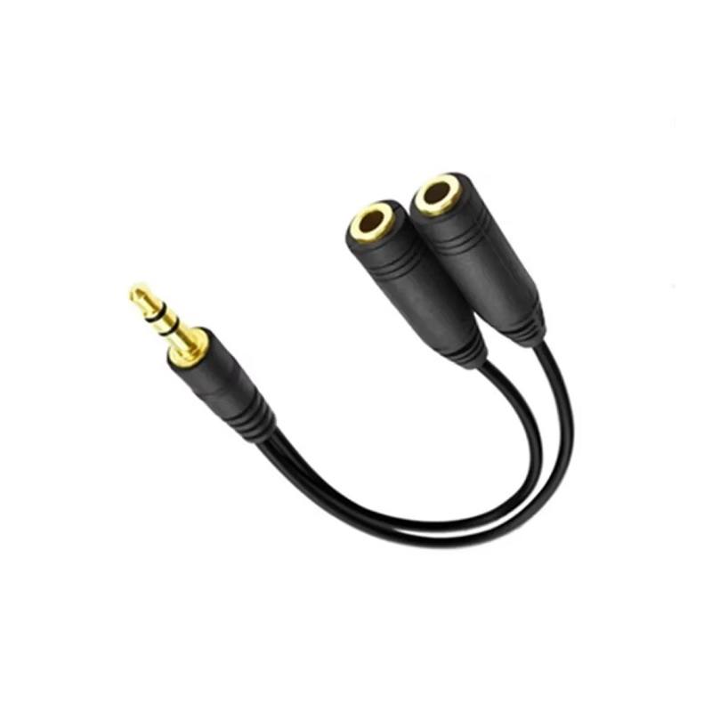 Adaptador Splitter en Y de audio 3.5mm Macho a Dual Hembra DC 3.5mm
