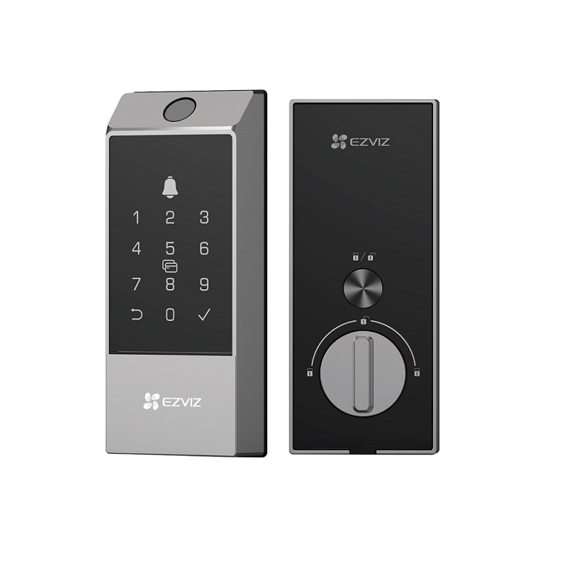 Cerradura Inteligente Ezviz DL04 Pro, desbloqueo por teclado, huella, tarjeta y App, conexión WIFI y Bluetooth color negro
