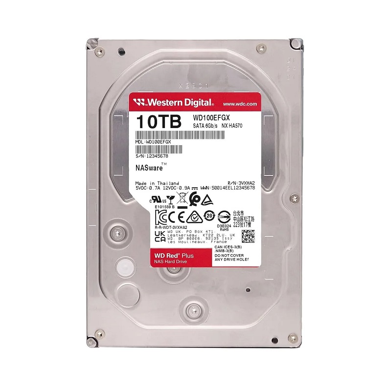 Disco Duro WD Red Plus NAS, 10TB, SATA 6 Gb/s, 3.5, 7200RPM, 512 MB de caché, CMR
