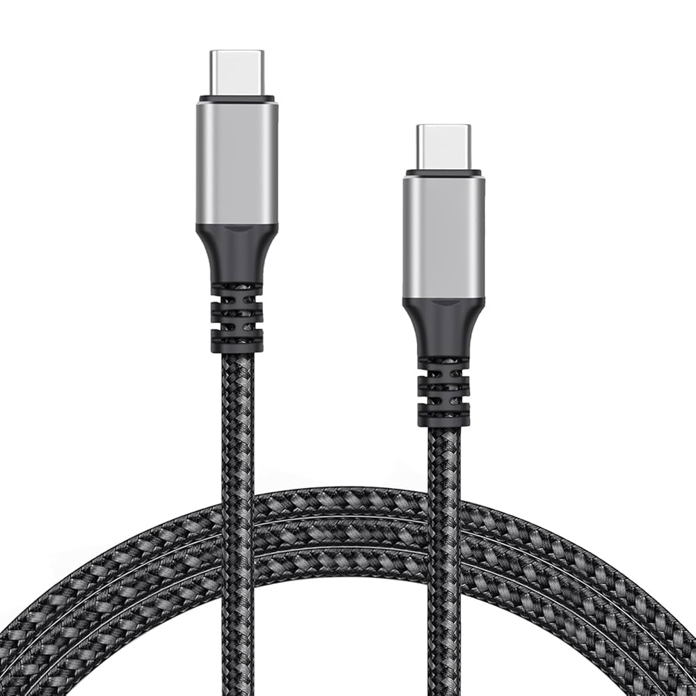 Cable USB 3.1 Tipo C T-VISION PD60W, Macho Macho, 1 Metro, 60W PD, Negro