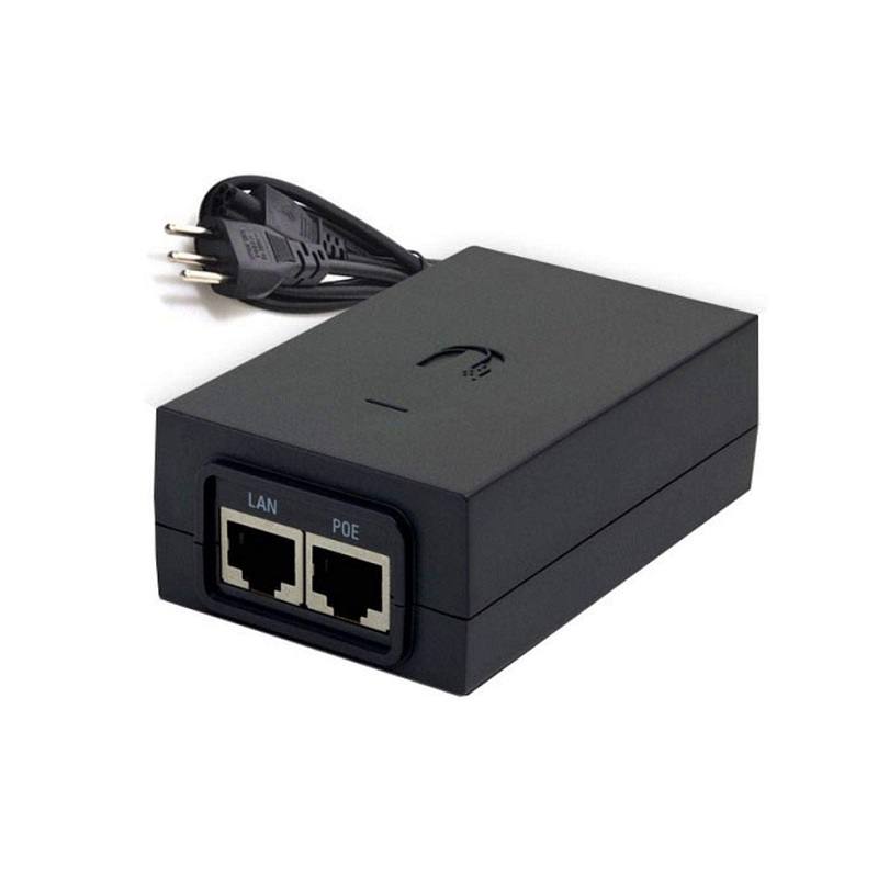 Adaptador Inyector POE UBIQUITI GIGABIT 24V 0.5A, 12W, Negro y Blanco