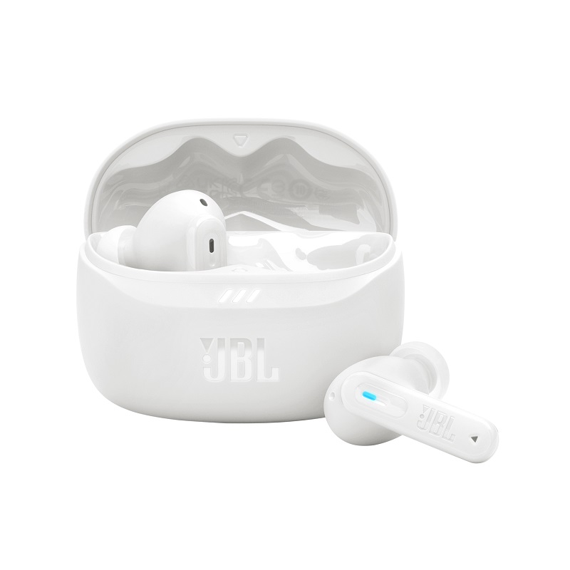 Audifonos JBL Tune Beam 2, Con estuche de carga, Estéreo, conexión inalámbrica Bluetooth 5.3, IP54, Blanco