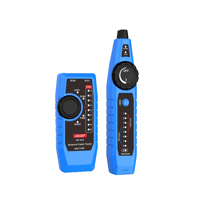 Probador y generador de Tono Noyafa NF-810, RJ11 y RJ45, batería 9V incluida, Azul