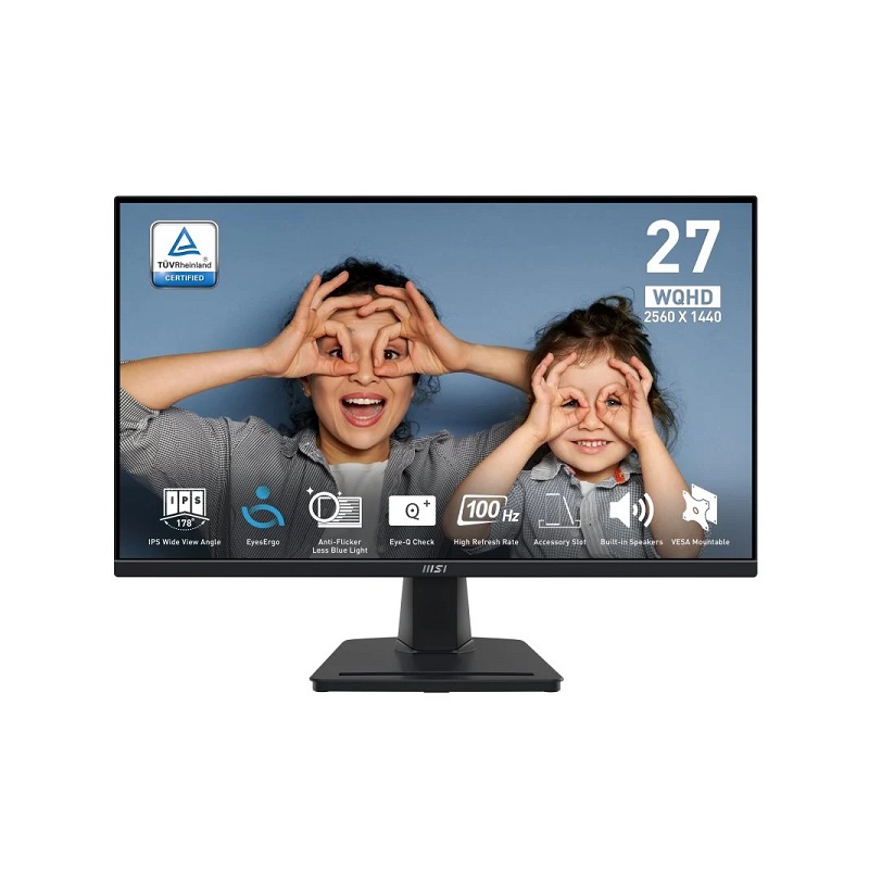 Monitor MSI PRO MP275Q, de 27" QHD IPS, 100Hz, 1ms, HDMI, Display Port,  Bocinas integradas, Adaptative Sync