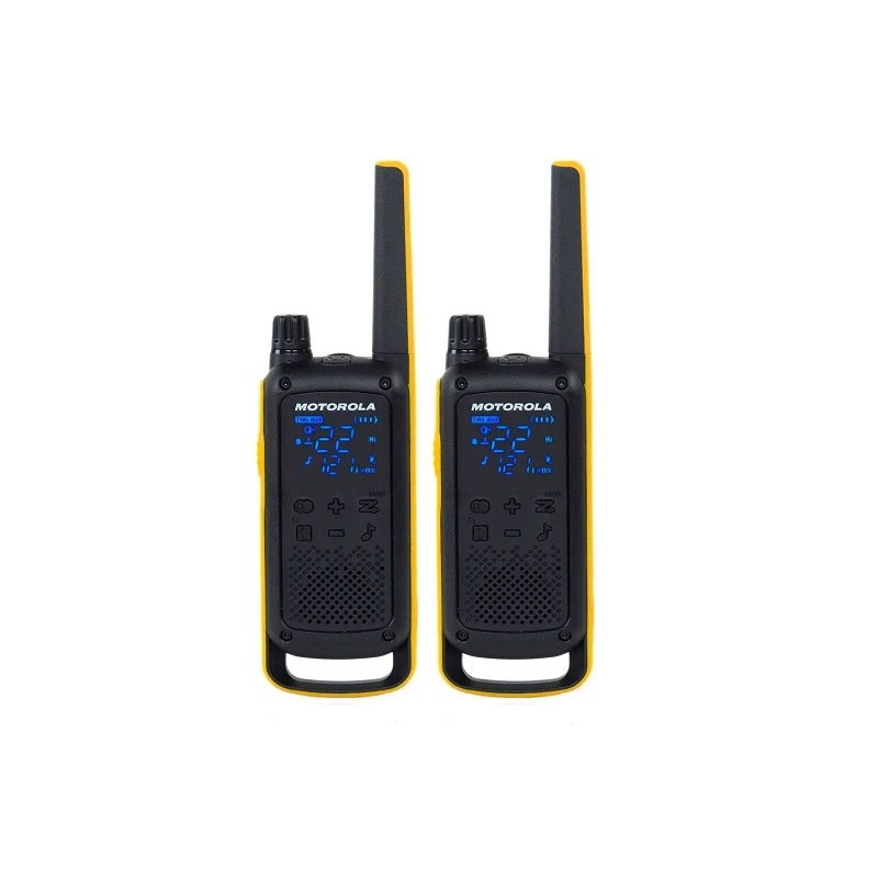Radio Walkie Talkie Motorola T470, 22 Canales, 35 Millas, 35/56KM, Negro/Amarillo