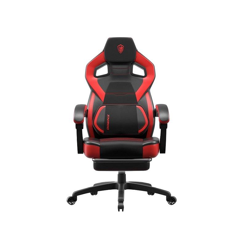 Silla Gaming Dowinx MB33, incluye almohada lumbar y reposacabeza, Negro / Rojo