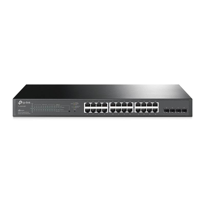 Switch Smart TP-LINK TL-SG2428P JetStream, 24 puertos Gigabit PoE+ y 4 ranuras SFP, Administrable