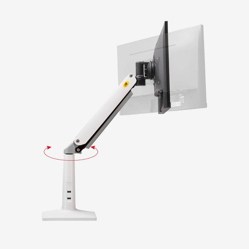 Soporte de mesa North Bayou F37 para Monitores de 22-37", Rotación 360°, Girar 180°, Carga máx 12kg, color blanco