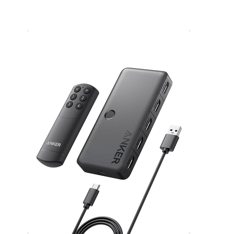 Switch HDMI (4x1) de 4 puertos de entrada y 1 salida, HDMI 4K 60Hz
