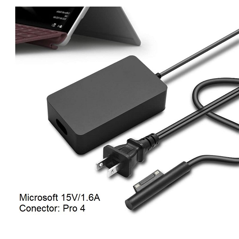 Cargador Generico para Microsoft Surface 15V/1.6A , 24W, conector Pro4