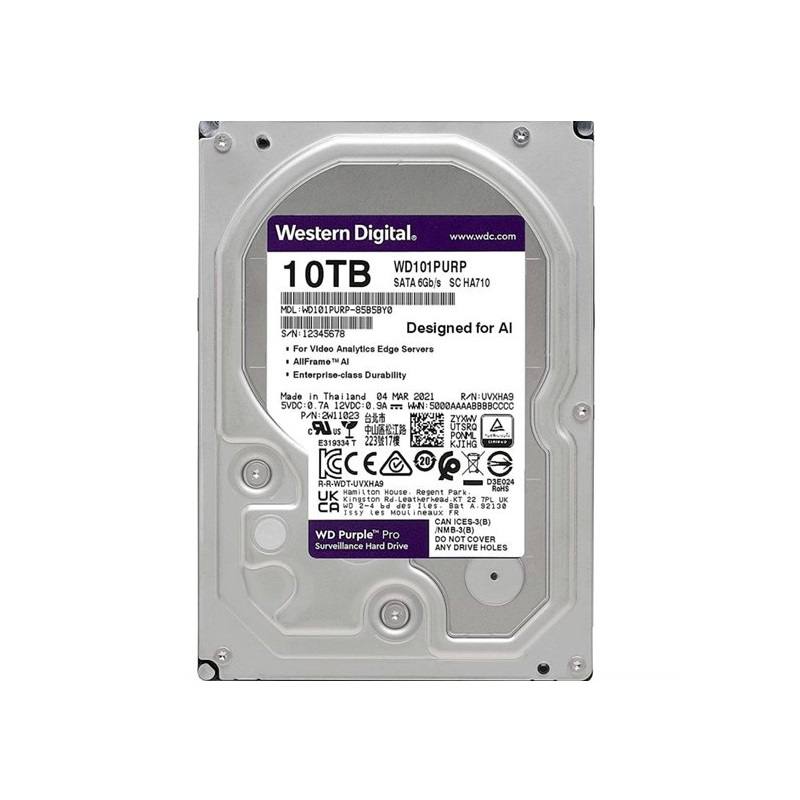 Disco duro WD para video vigilancia Morado 10TB 3.5, 7200 RPM, 256MB, 6.0Gb/s Purple