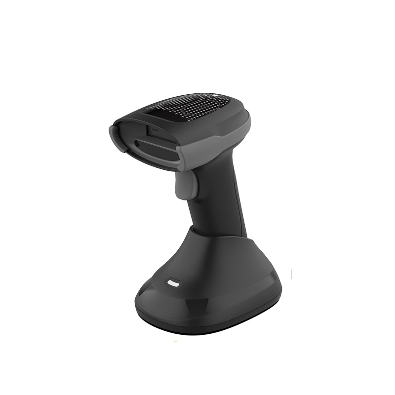 Lector de codigo de barra y QR T-VISION, JHS-X4 2D, conexión inalámbrica 2.4G y Bluetooth, con base, Negro