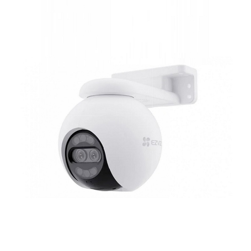 Cámara PT EZVIZ H80x Dual Wifi, 8MP 4K, 360°, Lente 4mm, VN a color, audio bidireccional, IR 30M, IP65, hasta 512GB Micro SD