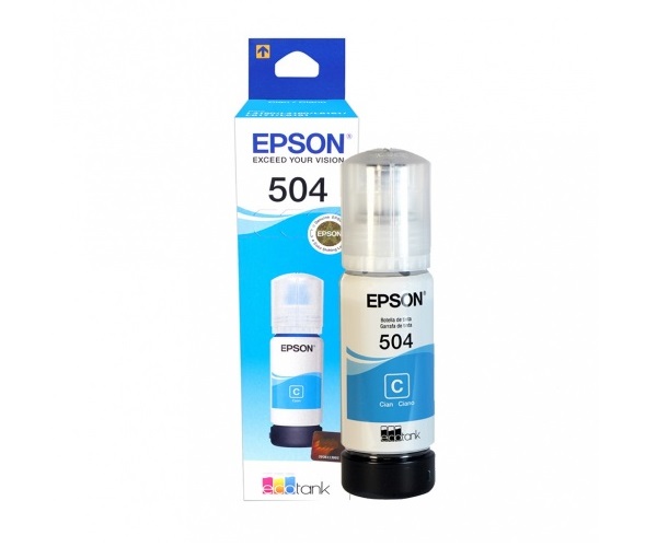 Botella de tinta Cian Epson T504220-AL para sistema continuo original.