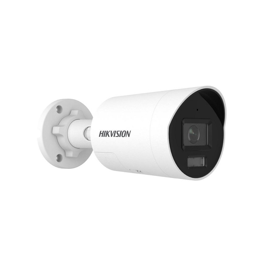 Cámara IP Bullet Hikvision, POE, 2.8mm, 4MP 2K, IR 40m, Smart Hybrid Light, Color Vu 3.0, Micrófono, Outdoor/Indoor, IP67, Metal