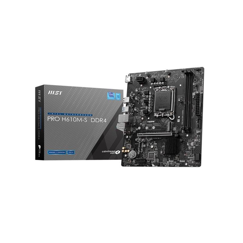 Tarjeta Madre MSI PRO H610M-S DDR4, LGA1700, DDR4 3200, SATA 6Gb/s, PCIe 4.0, M.2, HDMI, USB 3.2, LAN, Micro ATX