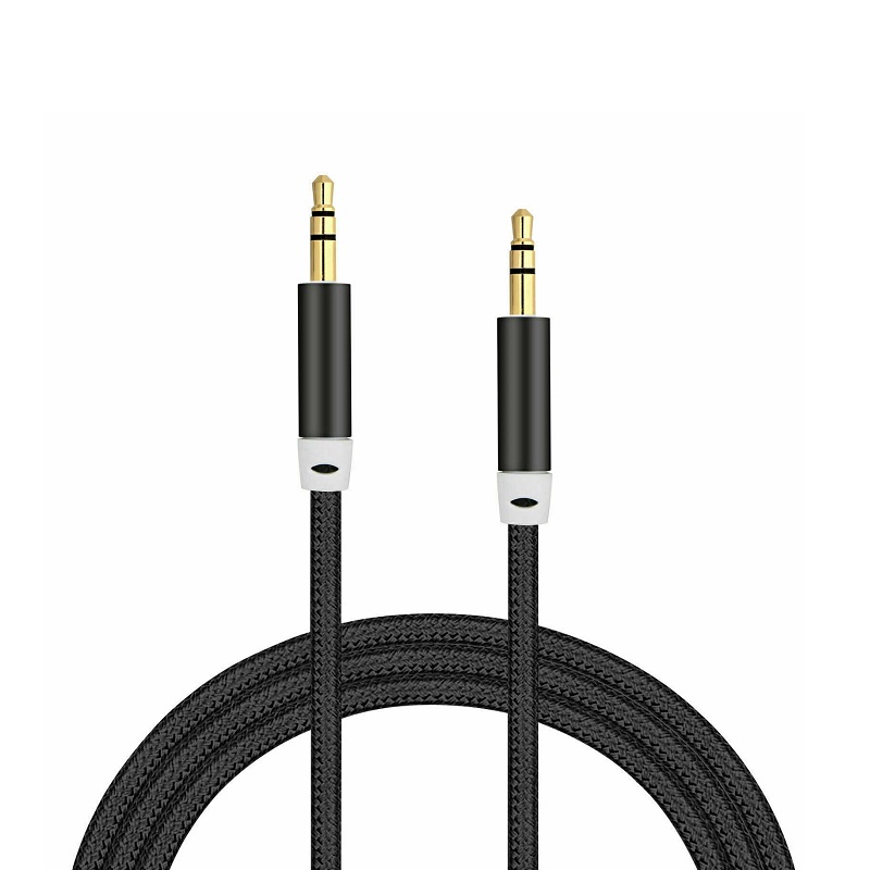 Cable auxiliar de audio 3.5mm Kingmox, 1M / 3 Pies, negro