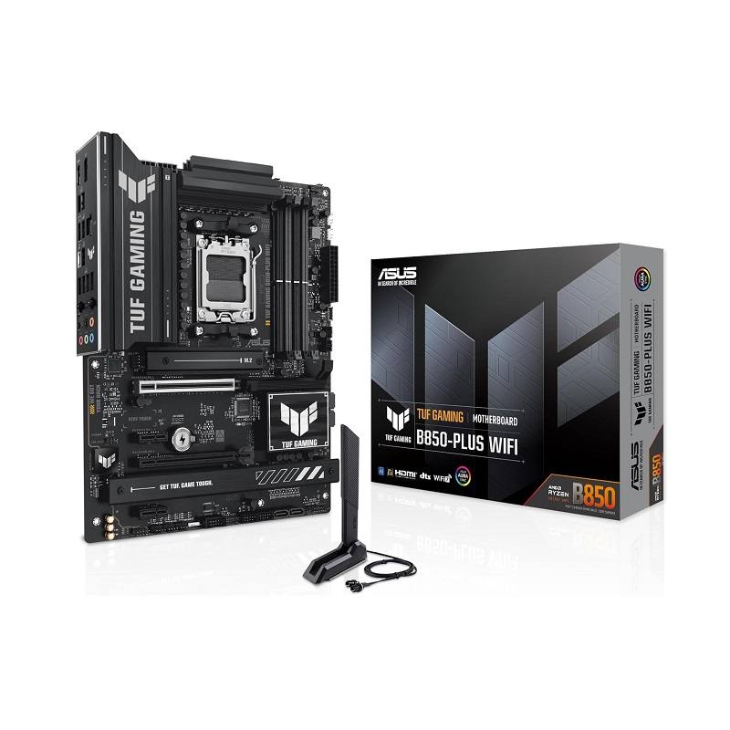 Tarjeta Madre ASUS TUF GAMING B850-PLUS WIFI, AMD AM5 R9, DDR5 8000MHz, PCIe 5.0, M.2, SATA 6Gb/s, HDMI, DisplayPort, ATX, Aura Sync RGB