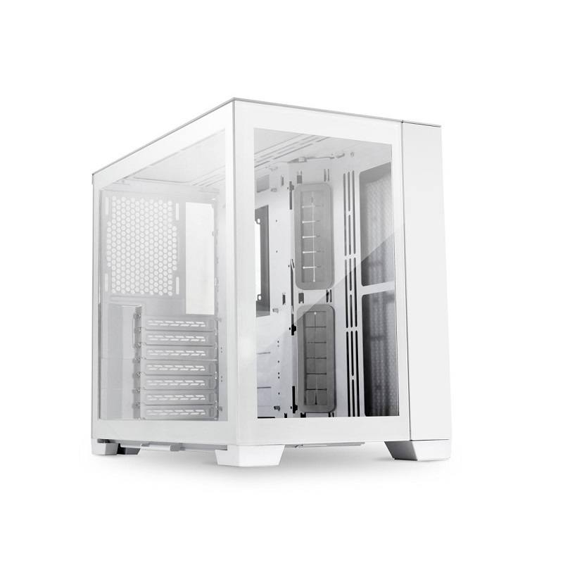 Gabinete Gaming LIAN LI O11 Dynamic Mini Snow, ATX Mid Tower, panel frontal y lateral de vidrio templado, Blanco
