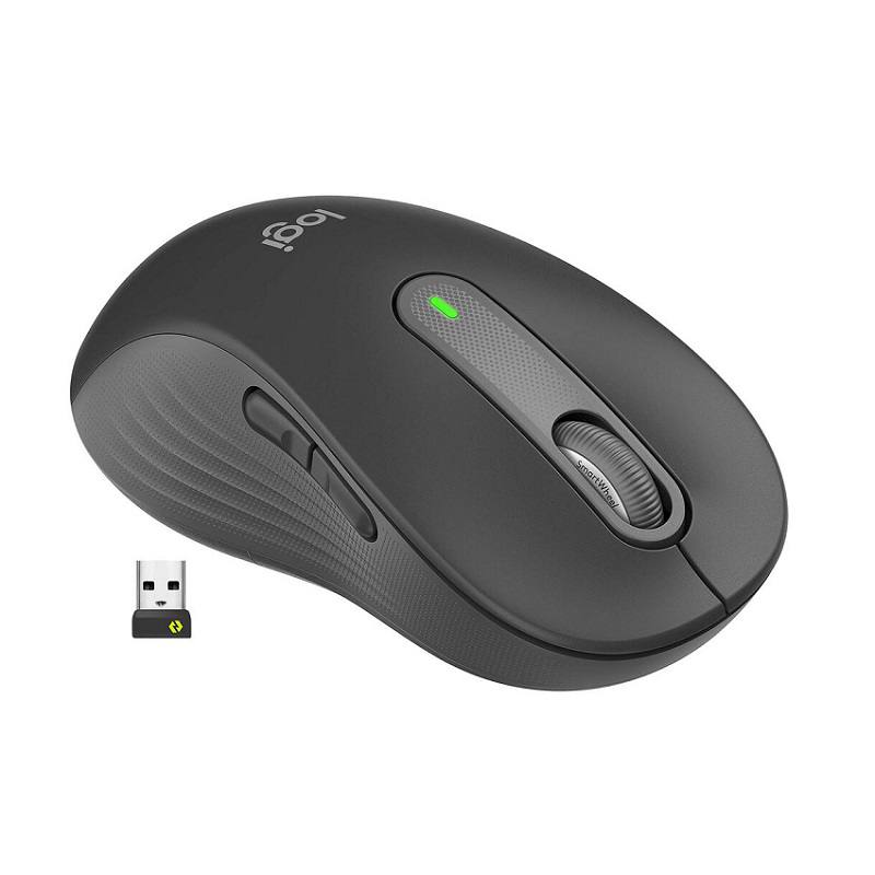 Ratón inalámbrico Logitech SIGNATURE M650 L para zurdos, conexión Bluetooth y por receptor USB, 2000dpi, Negro