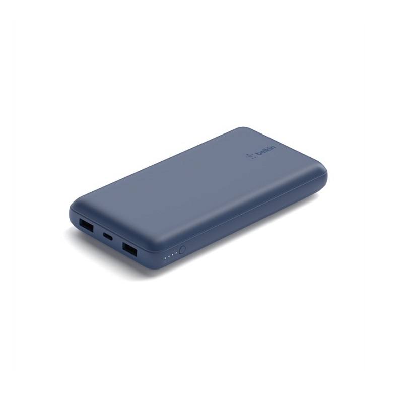 Barra de Batería Respaldo Belkin de 2 puertos 20K, USB-A 12W y USB-C 15W, Power Bank 20.000mAh, Azul