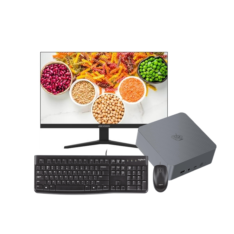 Combo Mini Computadora Beelink, AMD Ryzen 5, 32GB DDR5, 500GB SSD, W11P + Monitor 27" FHD IPS, 100Hz + Teclado y ratón Logitech