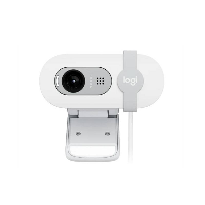Webcam Logitech BRIO 100, Full HD 2MP, micrófono incorporado, conexión USB 2.0 Plug and Play, Blanco