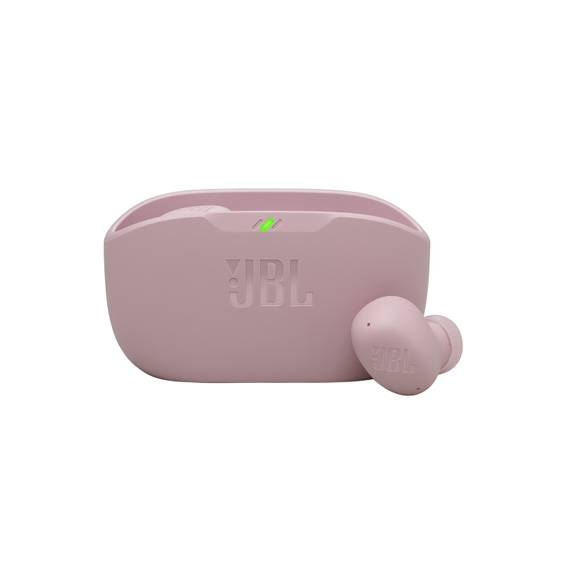 Audífonos JBL Vibe Buds 2, Con estuche de carga, Estéreo, conexión inalámbrica Bluetooth 5.3, IP54, Rosado