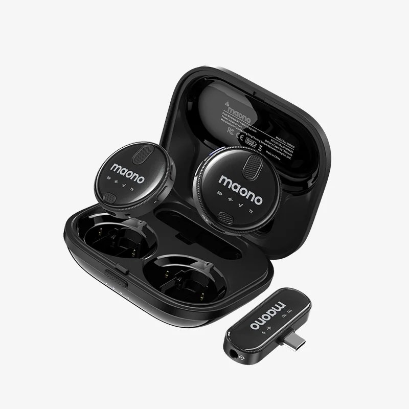 Micrófono Inalámbrico MAONO WM620, 2,4GHz, 2x Transmisores y 1x Receptor, conector USB-C